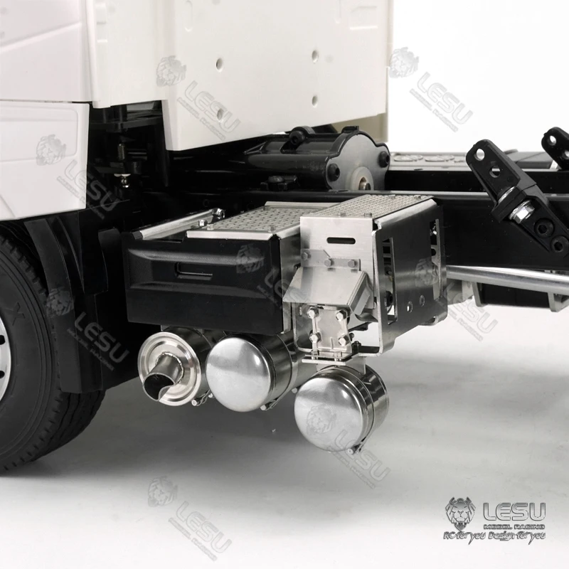 Выхлопной бак LESU Meal для радиоуправляемого 1/14 TAMIYA VOLVO FH16 трактора грузовика модель
