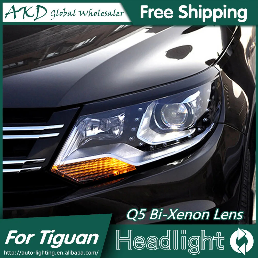 Фары для автомобиля VW 2013- Tiguan DRL дневные ходовые огни головная лампа светодиодный Биксеноновая лампа Противотуманные фары тюнинг автомобильные аксессуары