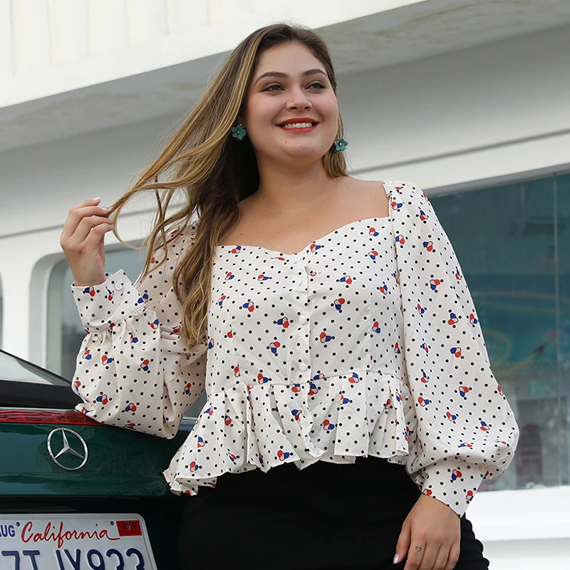 WHZHM Сексуальные вечерние топы с оборками женская рубашка длинным пышным рукавом