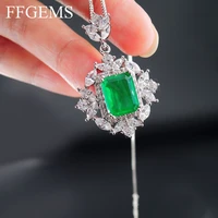 ffgems brazilian paraiba emerald tourmaline necklace created gemstone square for women fine jewelry pendant party wedding gift