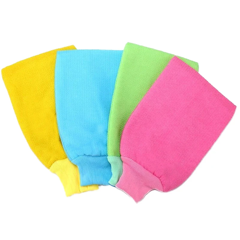 

1Pc Shower Spa Exfoliator Two-sided Bath Glove 4colors Body Cleaning Scrub Mitt Rub Dead Skin Removal Bathroom Products