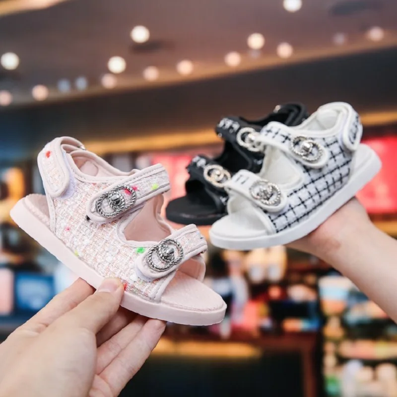 Элегантные сандалии для девочек новая модная летняя детская обувь сетчатые