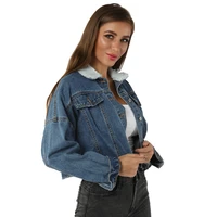 2021denim jean jacket womens wear with fluffy collar free shipping new arrivals fashion