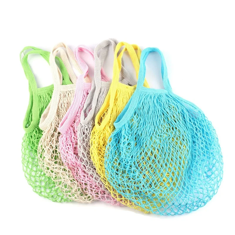 

Portable Reusable Mesh Short Cotton Storage Bag For Fruits And Vegetables Groceries Cotton Mesh Shopping Bag