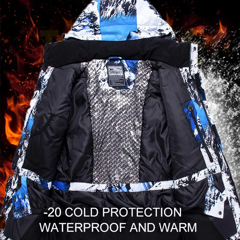 

New Winter Ski Suit for Men Warm Windproof Waterproof Outdoor Sports Snow and Pants Male Ski Equipment Snowboard