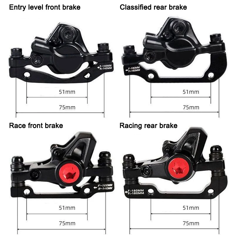 

NEW MTB Mechanical Disc Brake Front and Rear 160mm Whit Bolts and Cable for Bike