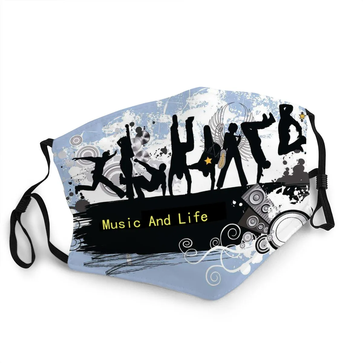 

Hip Hop Music Mask Fashion Pop Music Brand Mask With Filter Reusable Black Masque Street Music Party Men Women Masks For Face