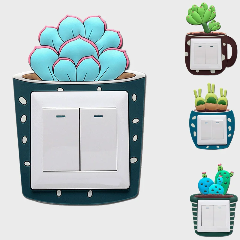 Светящиеся 3D наклейки на выключатель света настенные наклейки-переключатель