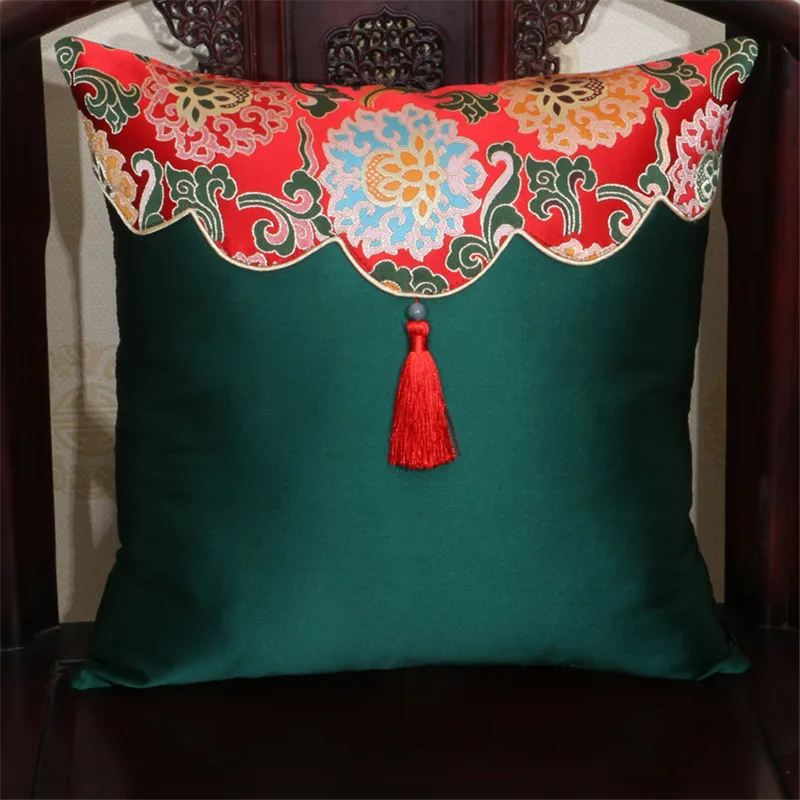 Чехол для подушки в китайском стиле с кисточками и рыбками драконами