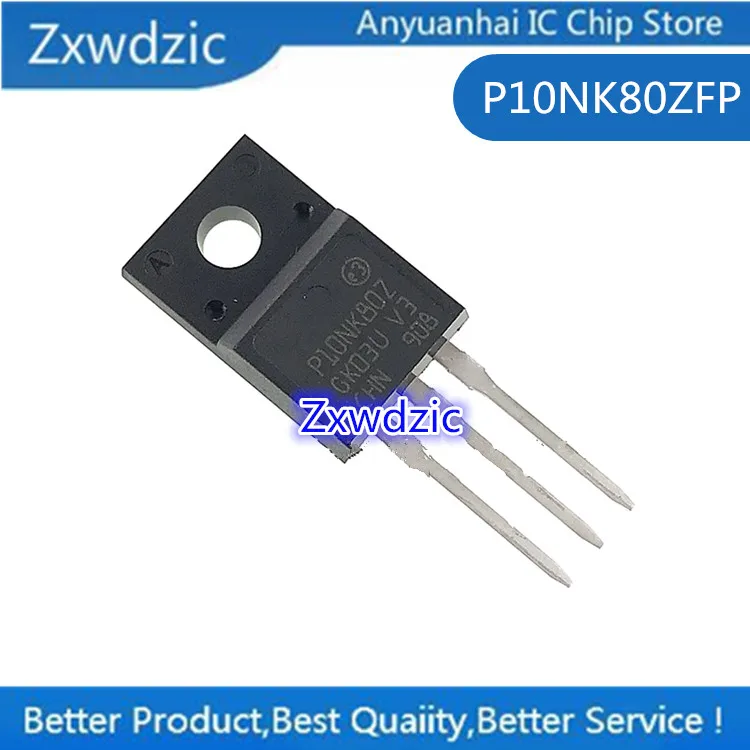 

10pcs 100% New Imported Original STP10NK80ZFP P10NK80ZFP TO-220F MOS Field Effect Transistor N Channel 9A 800V