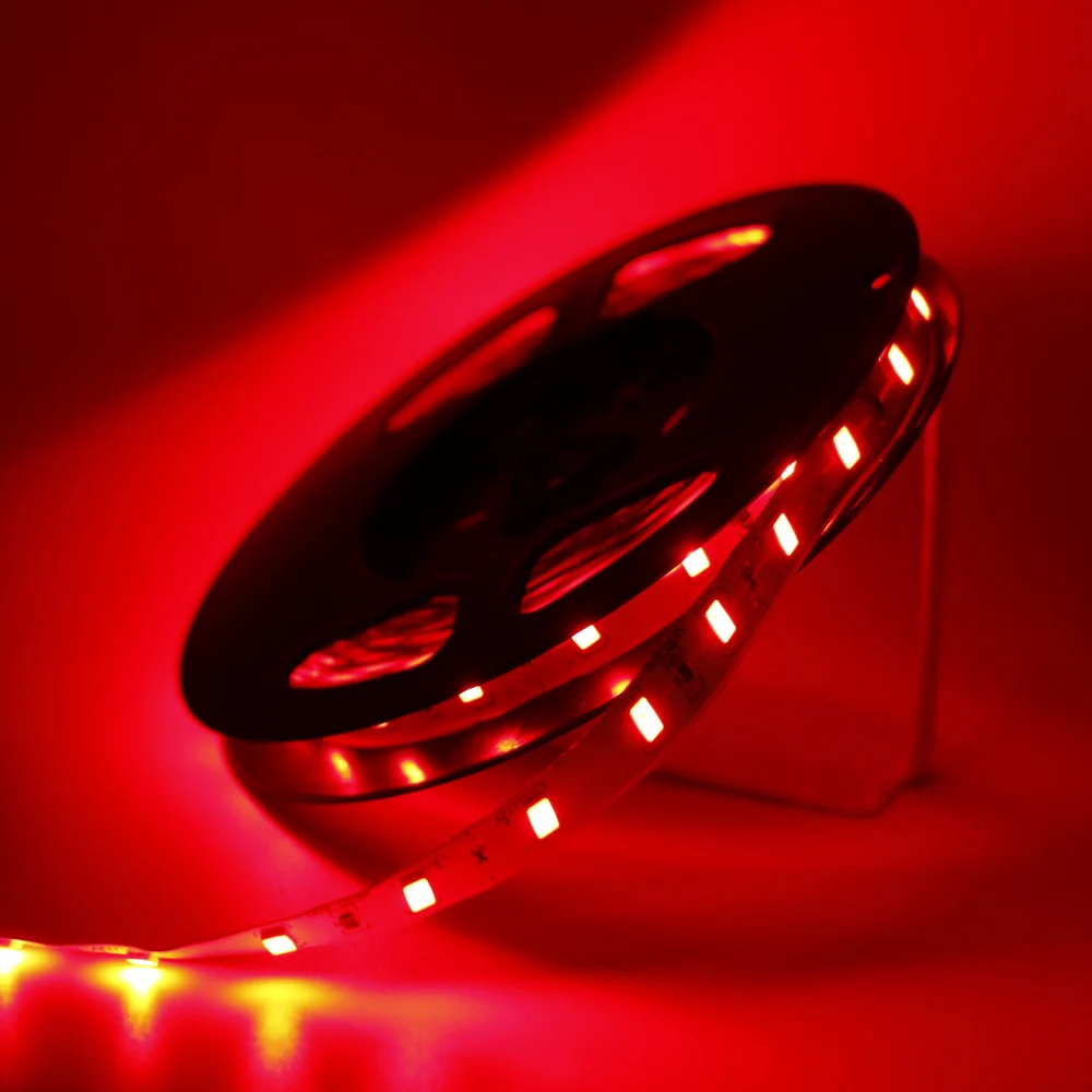 5m RGB Светодиодные ленты светильник 5050 5630 5730 3528 2835 SMD 60 Светодиодный s/M Светодиодные ленты e строка гибкая лента светодиодный лента не обладает водонепроницаемостью: лампада - Испускаемый цвет: Красный