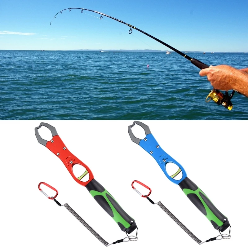 

Fishing Grip Multipurpose Lock Fishing Tackle Tools Aluminum Alloy Fish Lip Clip Folding Gripper Ultra with D-Buckle