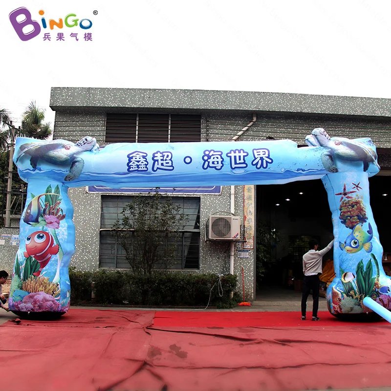 HIGHLY RECOMMENDED 8.3x4mh inflatable blue turtle arches way inflated custom made ocean theme arch for amusement park decoration | Игрушки и