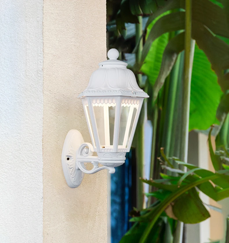 criativo hexagonal branco lâmpada de parede ao ar livre prova dwaterproof água nova varanda ao ar livre villa pátio portão