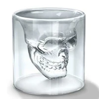 creative double wall glass cup wine bar nespresso cup glass bowl cocktail skull glass crystal whiskey verre drinking glasses