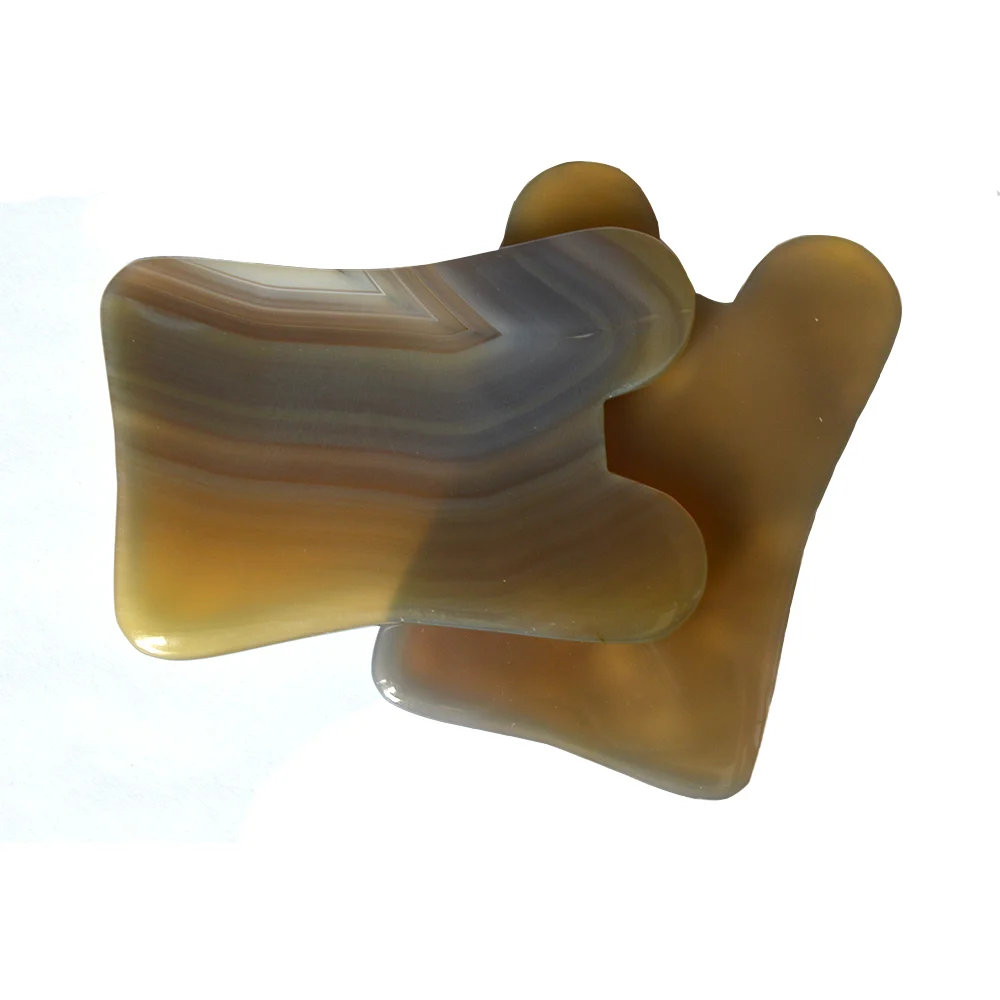 Натуральные Классические Серые Агатовые гуаши в форме кроличьих ушей для