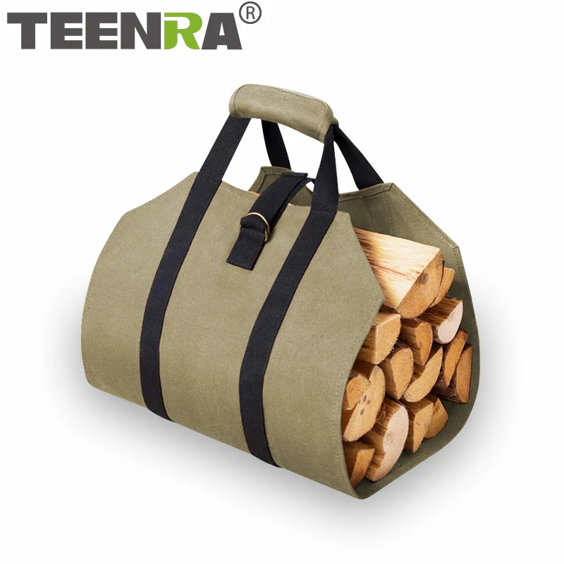 TEENRA вместительная сумка для хранения дров матчей на открытом воздухе Холщовая