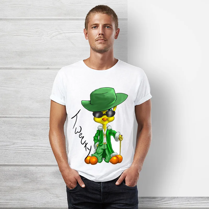 Looney tunes tweety bird Футболка мужская и женская летняя футболка с коротким рукавом в