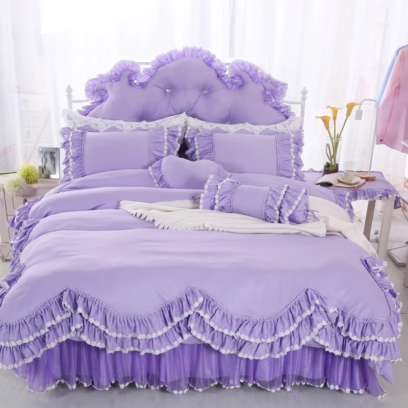 

100% Cotton Korean Luxury Princess Bedding Sets Twin Queen King Size 4/6/8 pcs Bedclothes Brand Duvet Cover Bed sheet Set
