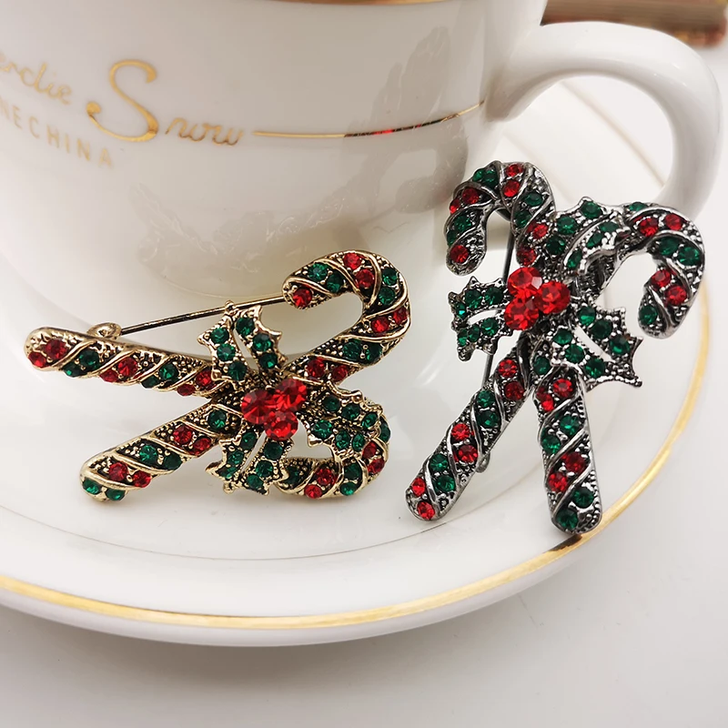 Новое поступление зеленый красный цвет стразы рождественские костышки Женская