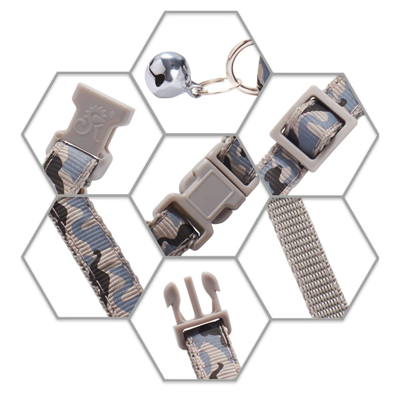 ошейник для кошек собак Нейлоновый Регулируемый ремешок с камуфляжным принтом