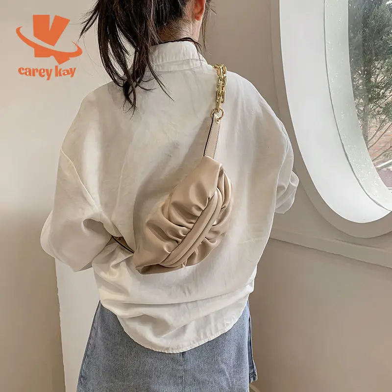 

CAREY KAY Women Solid Color Pleated Designer Handbags Fashion High-quality Soft Leather Tote Bags Travel Shoulder Bag Armpit Bag