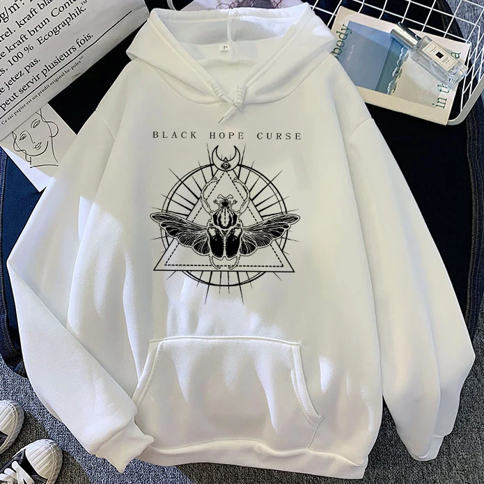 

dark punk women's Harajuku cartoon letter print plus size loose gothic street style hooded sweatshirt vintage winter new hoodie