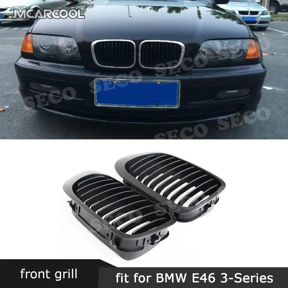 

ABS передняя решетка для гонок, двойная решетка для почек, сетчатые Чехлы для BMW 3 серии E46 318I 320I 325I 330I 1998-2001, 2 шт.