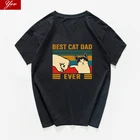 Футболка мужская оверсайз с рисунком кошки, папы