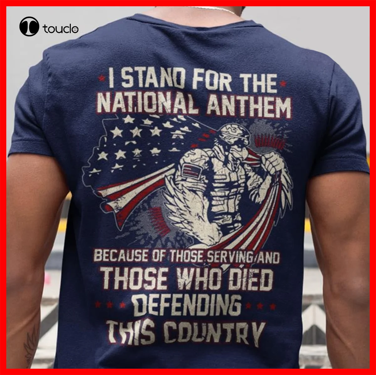 

New Veteran I Stand For The National Anthem Eagle Us Flag Memorial Day T-Shirt S-5Xl Cotton Tee Shirt Unisex