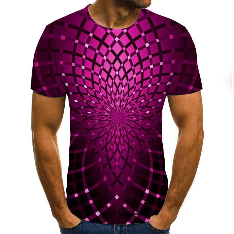 

Summer 3D Three-Dimensional Graphic T-Shirt Men's Fashion Vertigo Printing T-Shirt Men's Harajuku Hip-Hop Streetwear Plus Size