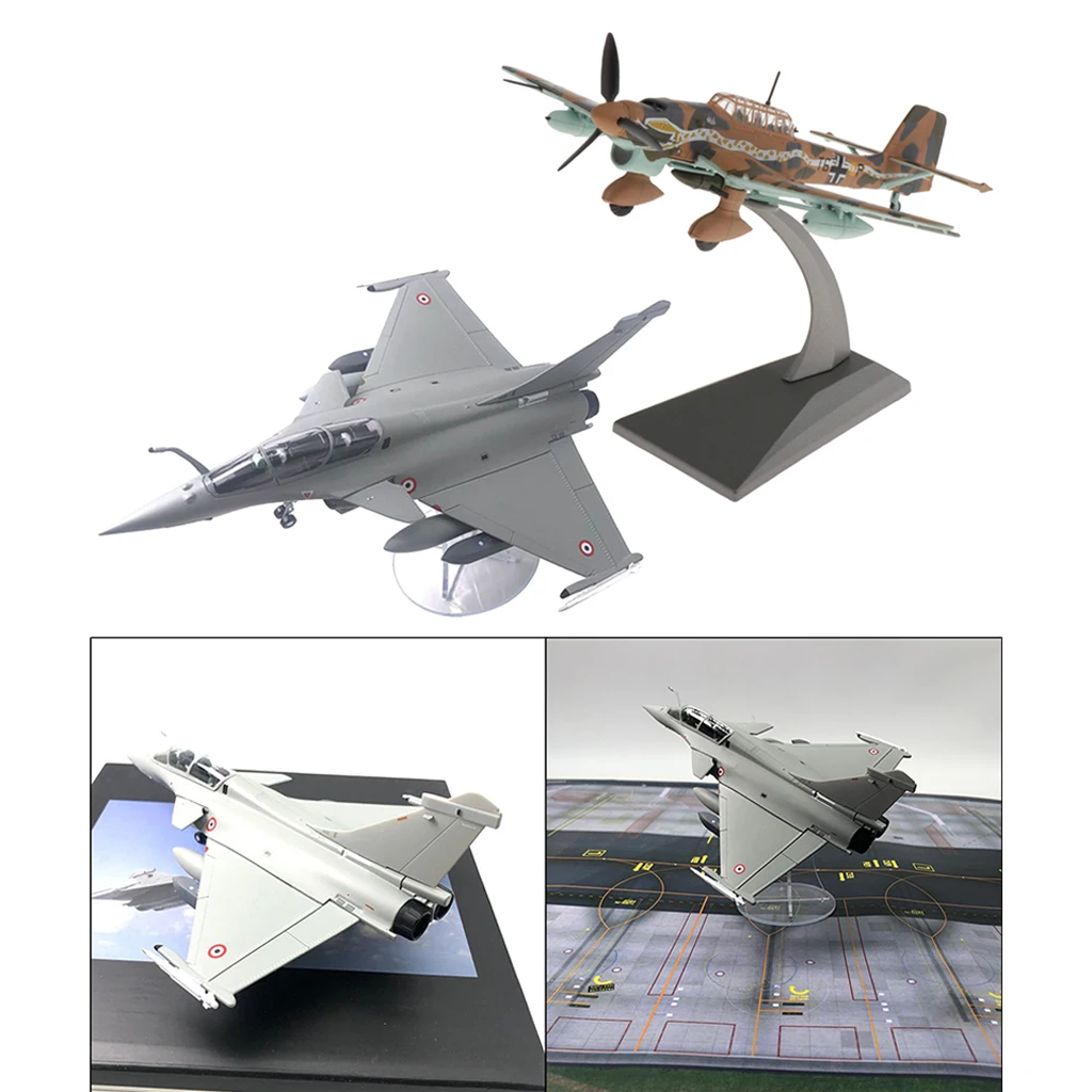 

2Pcs 1/72 Scale Dassault Rafale Fighter and JU87 Bomber Airplane Home Decor