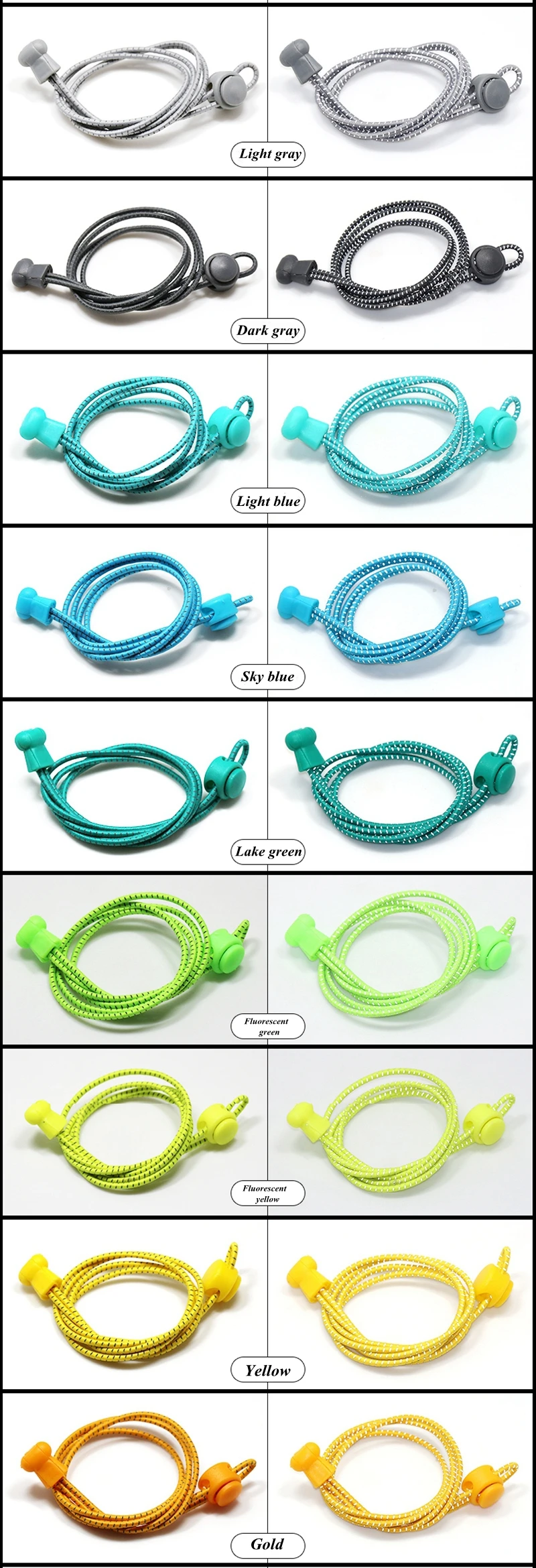 Elastic Shoelaces Reflective Round Shoe laces No Tie Kids Adult Safety Stretching Lock Shoe lace Sneakers Quick Lazy laces