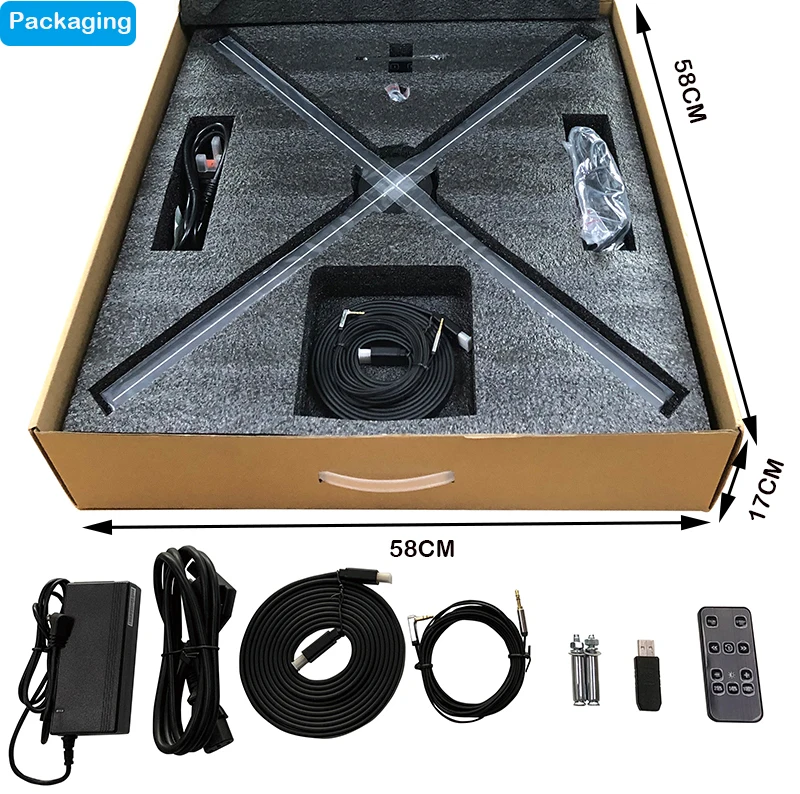 Latest HDMI 3d hologram led fan advertising display holographic player light for event | Электроника