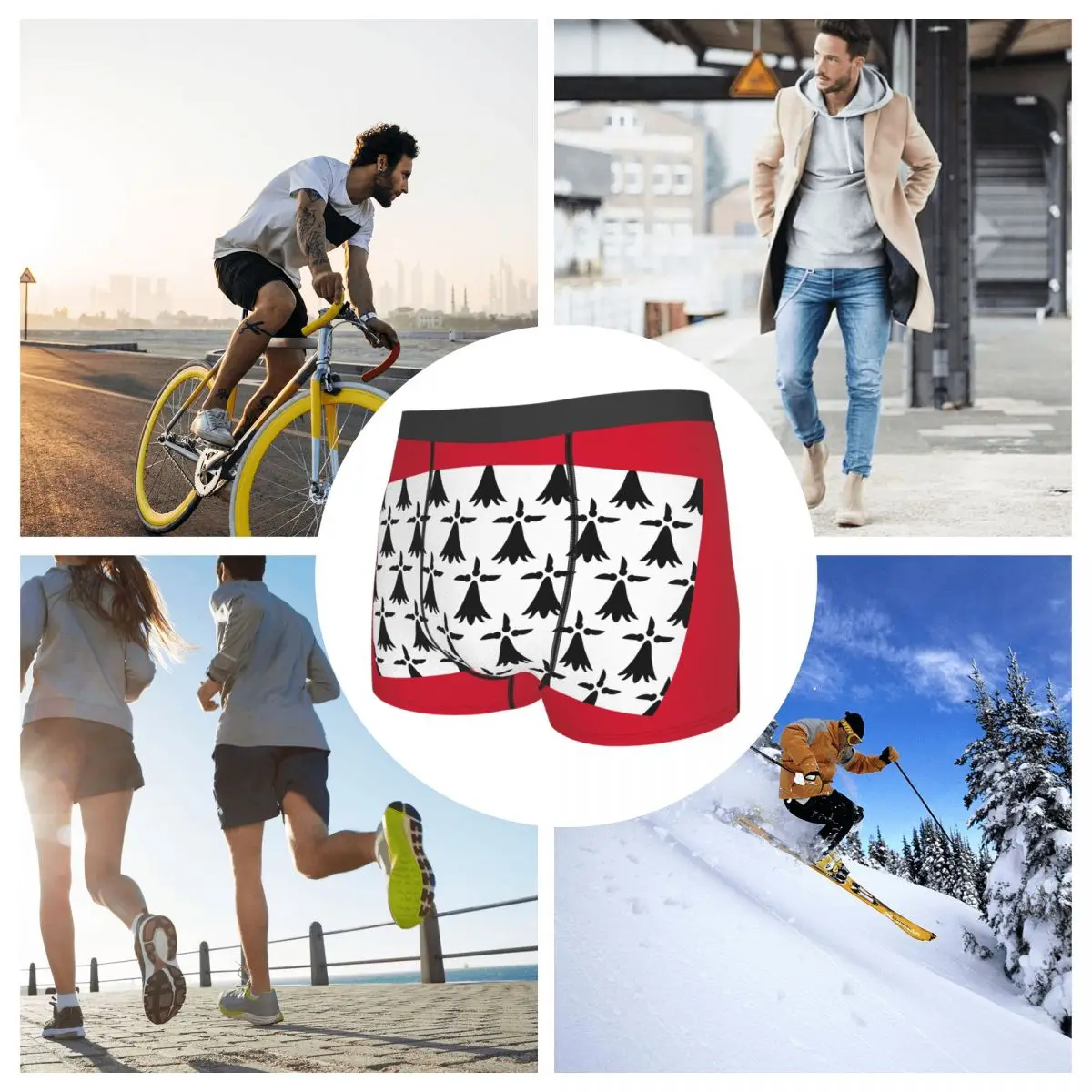 Flag Of Limousin Men's Boxer Briefs Flags of the regions of France Funny Sarcastic elastic pants for men