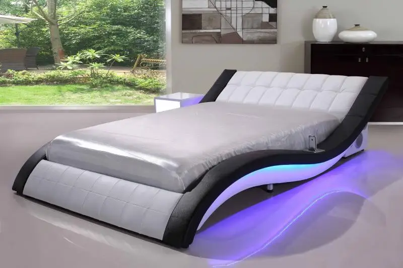 Горячая Распродажа испанская прочная деревянная кожаная рама для кровати мебель