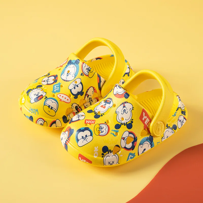 Babudou-zapatos Con agujeros para ni&ntilde;os y beb&eacute;s, sandalias y zapatillas de playa antideslizantes con estampado, bonitas, para verano-3