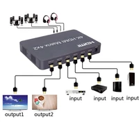 4k hdmi matrix 4x2 switch splitter video converter 2x2 matrix optical audio 4 in 2 out 1080p pc to dual tv monitors distributor