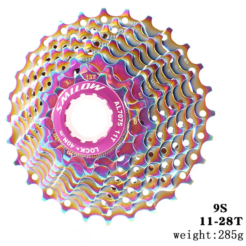 SMLLOW 9/10 скоростной Радужный Сверхлегкий свободный круг 11 28T кассета для дорожного