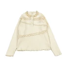 Новинка 2021, зимняя теплая рубашка в стиле преппи, кремово-Желтая Женская рубашка с длинными рукавами на весну и осень