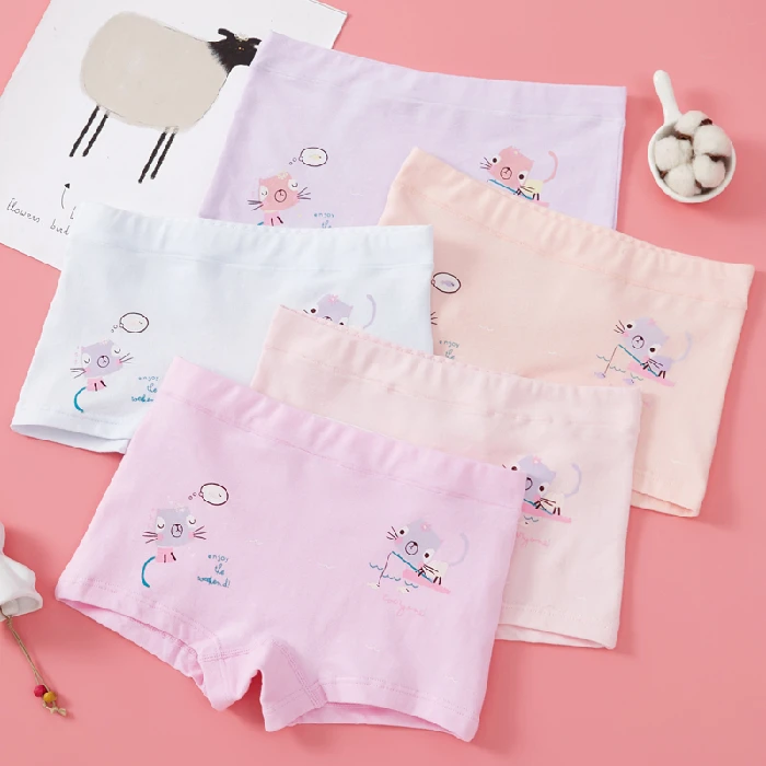 

4 Pcs/Lot Children's Clothing Cartoon Underwear High Quality Cotton Girls Panties Cute Kids Boxer Briefs Girls Panty Underpant