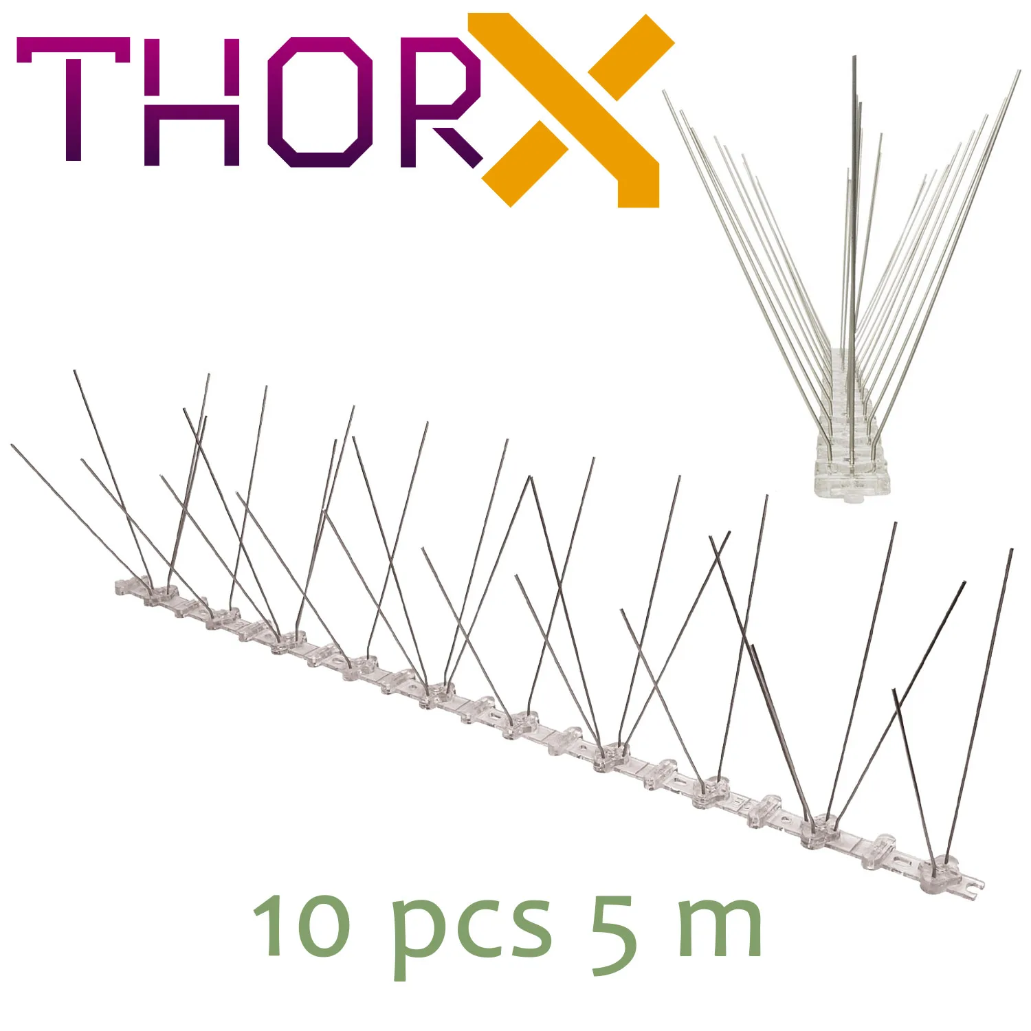 MH-03-TP 3 ряда шипы для отпугивания голубей птица шип на поликарбонатной основе-высокое качество решение для шипы для контроля птиц - Цвет: MH-03-TP-5M