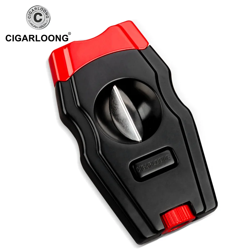 red-black CIGARLOONG портативный металлический резак для сигар из нержавеющей стали Роскошные гаджеты шесть цветов на выбор V сигары резак CL-JV001 - Цвет: red-black