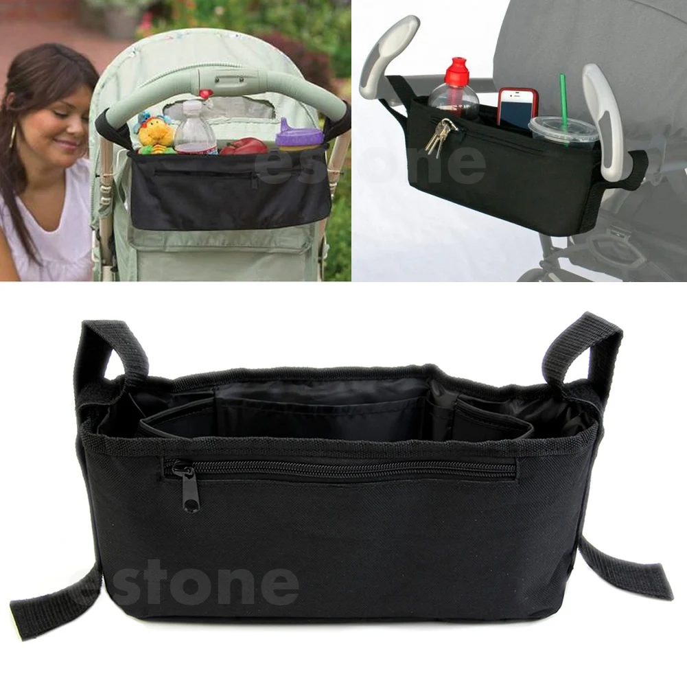 

Pram Stroller Drink Parent Tray Organizer Double Cup Holder Console Phone Jogger