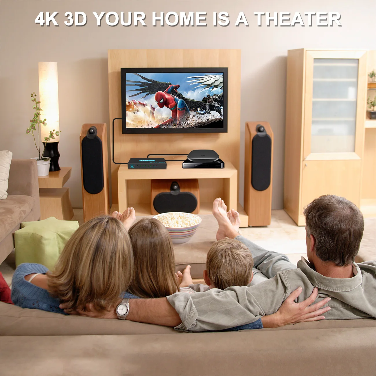 HDMI переключатель 4K 5 в 1 3D с пультом дистанционного управления портовый сплиттер