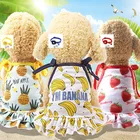 Воздухопроницаемое платье для домашних животных, весенняя и летняя одежда для собак с ошейником, милое платье с фруктовым узором, жилет для собак, куртка для щенка для маленькой кошки