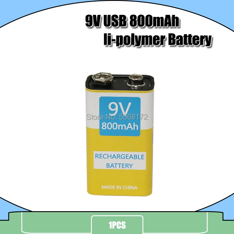 1 шт. 9 в 800 мАч Micro USB перезаряжаемая батарея Lipo для мультиметра микрофона пульта