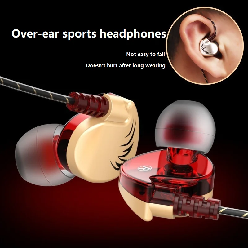 

3.5mm Hifi Wired Headphone Stereo Bass Earbuds Running Sports Headset with Microphone Noise Canceling Earphone for Huawei Xiaomi