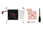 Низкопрофильный Вентилятор охлаждения процессора для Raspberry Pi 4B, 3B +, 3B, с кронштейном из алюминиевого сплава, низкий уровень шума, лучше охлаждение
