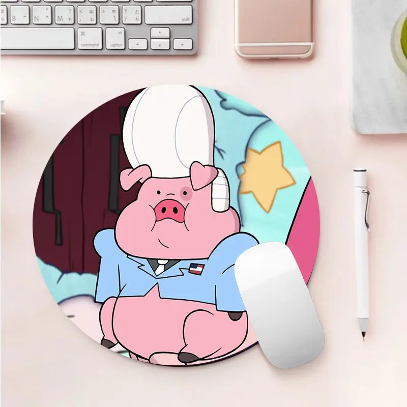 

Custom Skin Disney Gravity Falls round Mouse pad PC Computer mat gaming Mousepad Rug For PC Laptop Notebook
